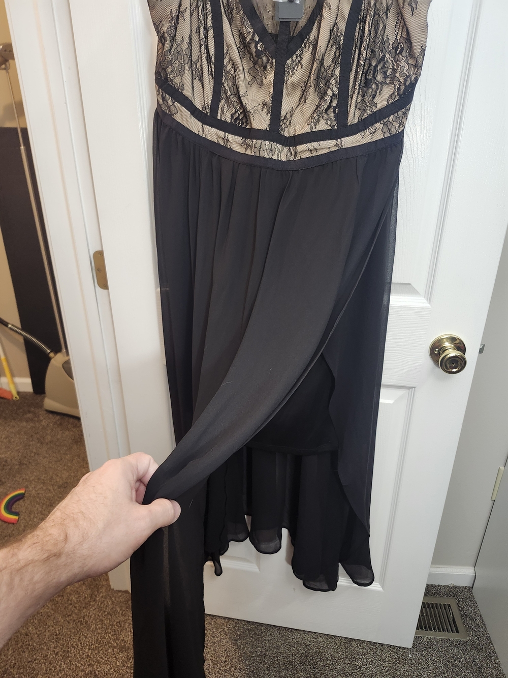 Torrid Black Lace Chiffon Maxi dress, 3X NWT - Picture 5 of 10